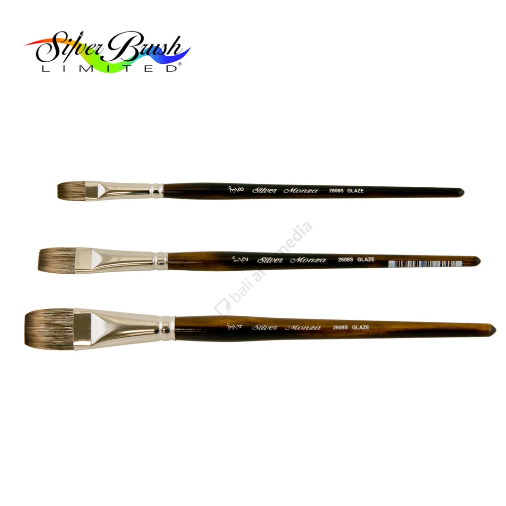 Alat Menggambar Kuas Lukis Kecil Silver Brush/ Monza® 2608S Glaze Brush SH Terlaris By Bali Artemedia