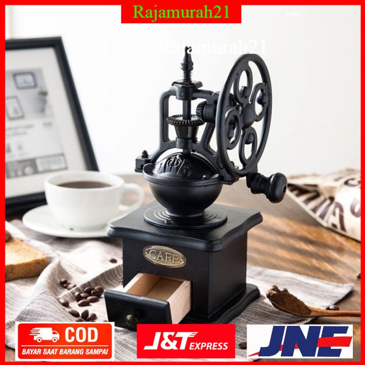 ALOCS Alat Penggiling Kopi Manual Coffee Grinder - Black - 7RHA0MBK