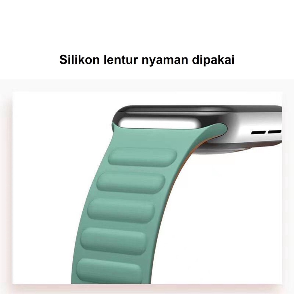 Silicone Magnetic Lock Strap Jam Apple Watch Tali Series 8/7/6/5/4/3/2/1