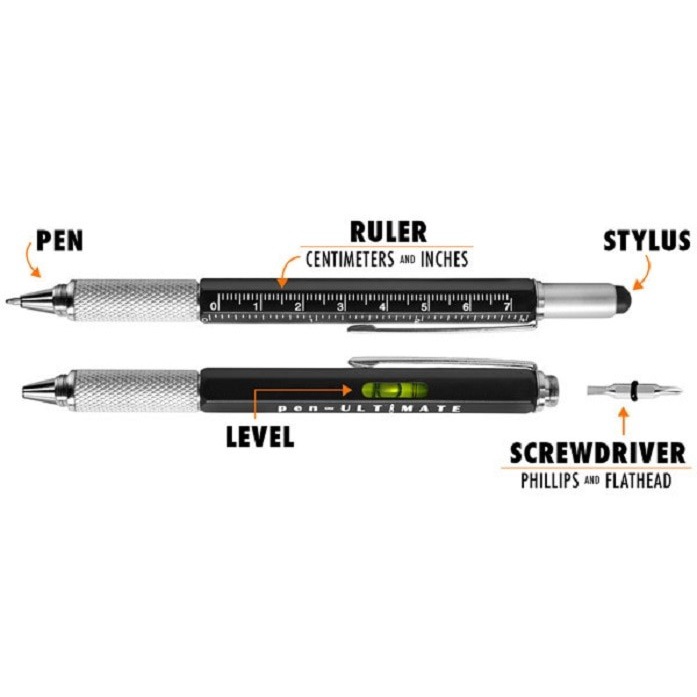 PulPen Pen Ultimate 7 in 1 EDC Penggaris Stylus Obeng Mekanik Teknik