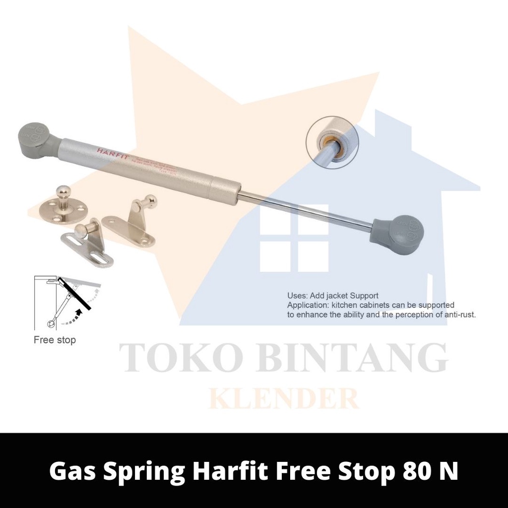 Gas Spring Harfit Mini Free Stop 80 N (psg)