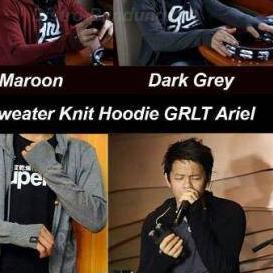 sweater jaket ariel maroon, abu tua, abu muda, hitam greenlight