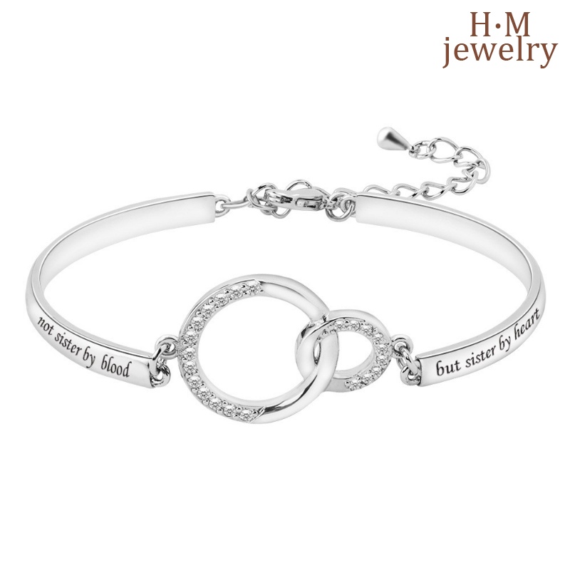 Gelang Tangan Sterling Silver 925 Motif Print Tulisan Simple Untuk Wanita 2022