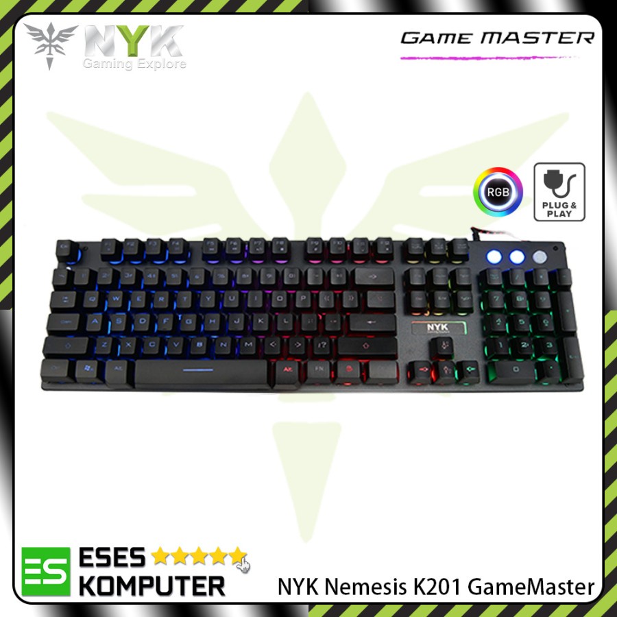 Keyboard NYK Nemesis KR201 KR-201 Game Master - Gaming - Rainbow Light