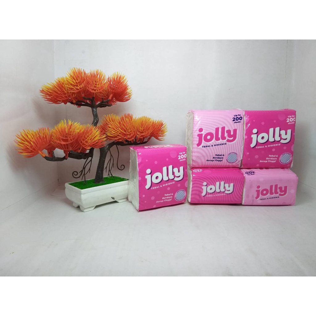 Jolly Tissue Tisu Pop Up 200 Sheets Lembar 2ply Refill Facial Tissu Pembersih Wajah