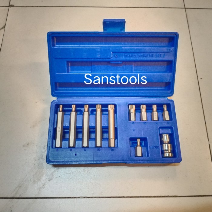 Spline Bit Socket Set 11Pcs / Mata Kunci Sock Bit Segi 12 Taiwan 1/2"