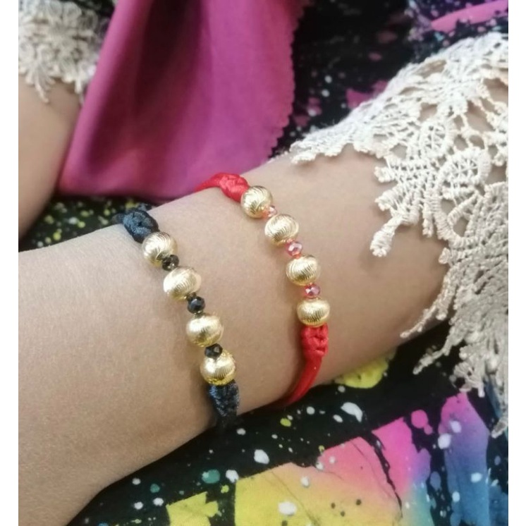 gelang serut //gelang tali//perhiasan lapis emas//gelang