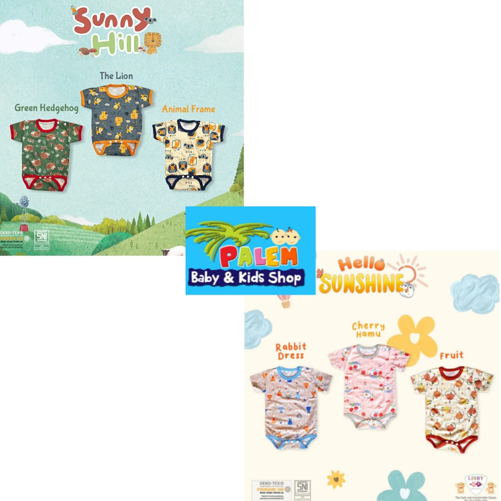 LIBBY Baju Kodok Segitiga - Jumper Pendek Bayi Newborn (0-3 M)