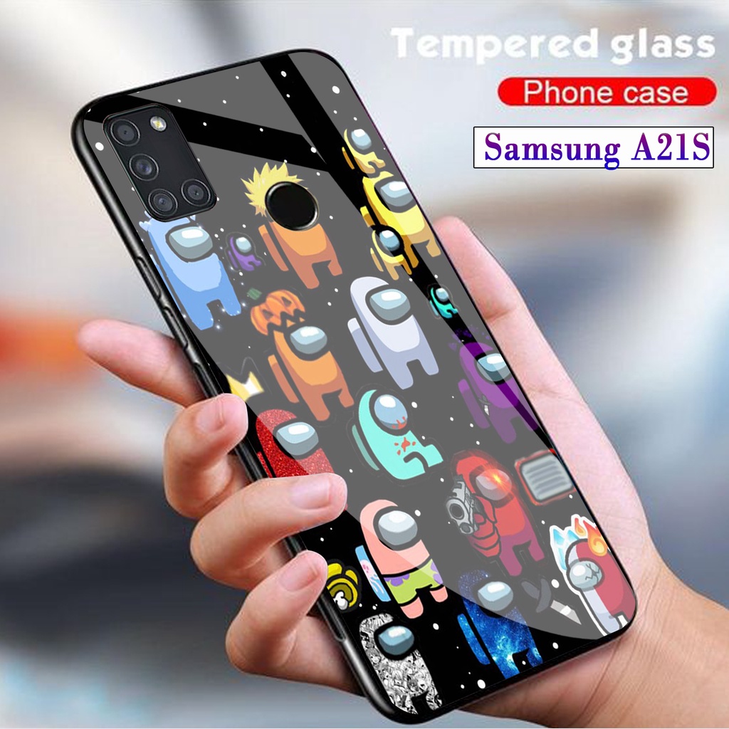 Softcase Glass Kaca SAMSUNG A21S - Case Hp Pelindung Handphone SAMSUNG A21S [ A70]