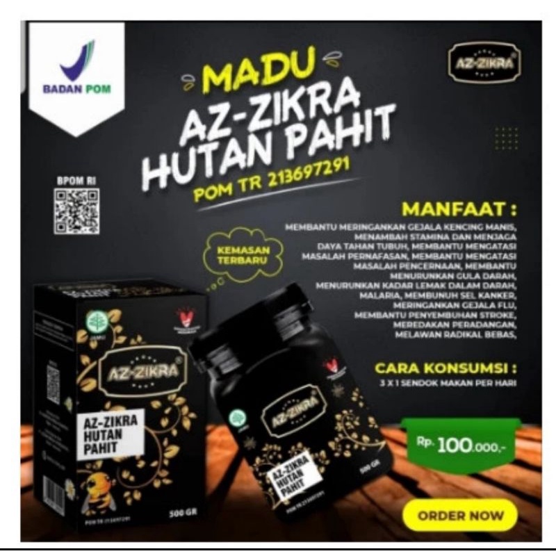 

Madu Azikra Pahit 500gr Kemasan Baru