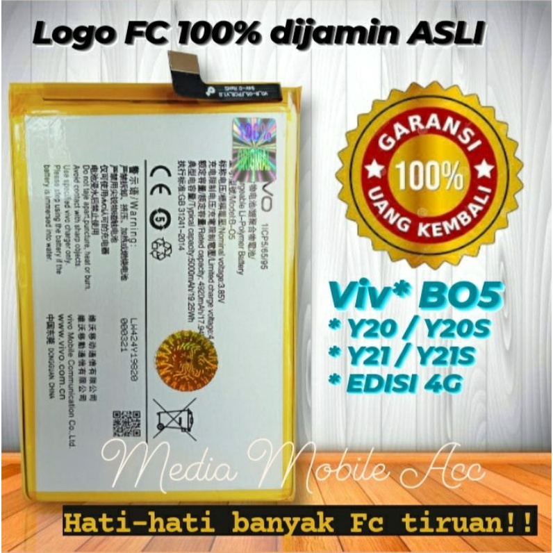 Baterai ori BO5 B-O5 Y20 Y20S Y21 Y21S edisi 4G BO5 batre battery b05 fc original garansi