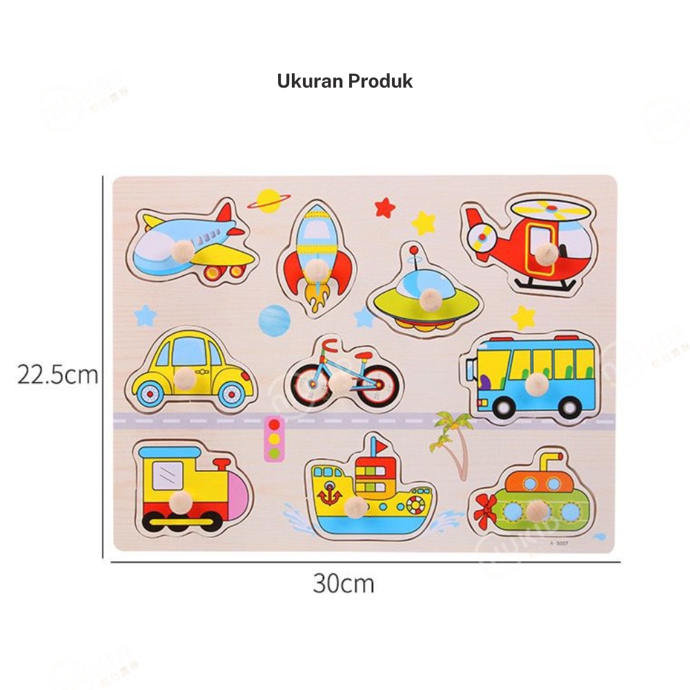 NIUKID PUZZLE KAYU KNOB ANAK / MAINAN EDUKASI KAYU BALITA DAN ANAK / MAINAN KAYU EDUKASI EDUKATIF