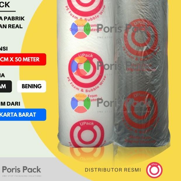 

Bubble Wrap UPack 125 cm x 50 Meter 2,3 kg - 3kg, Bening
