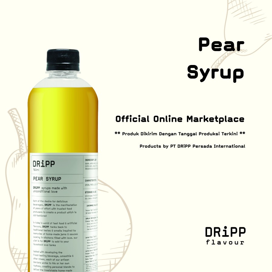 

DRiPP Syrup Pear Syrup 760ml dripp sirup pir 760ml sirup