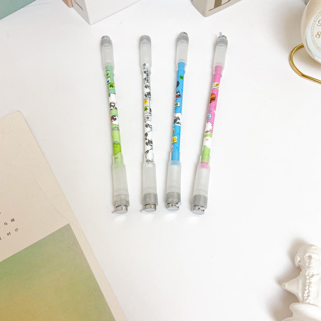 

4 / 8 / 12 PCS PULPEN PUTAR LED DOMBA TINTA HITAM 2 SISI LED BISA MENYALA SUDAH PLUS BATRAI BISA COD