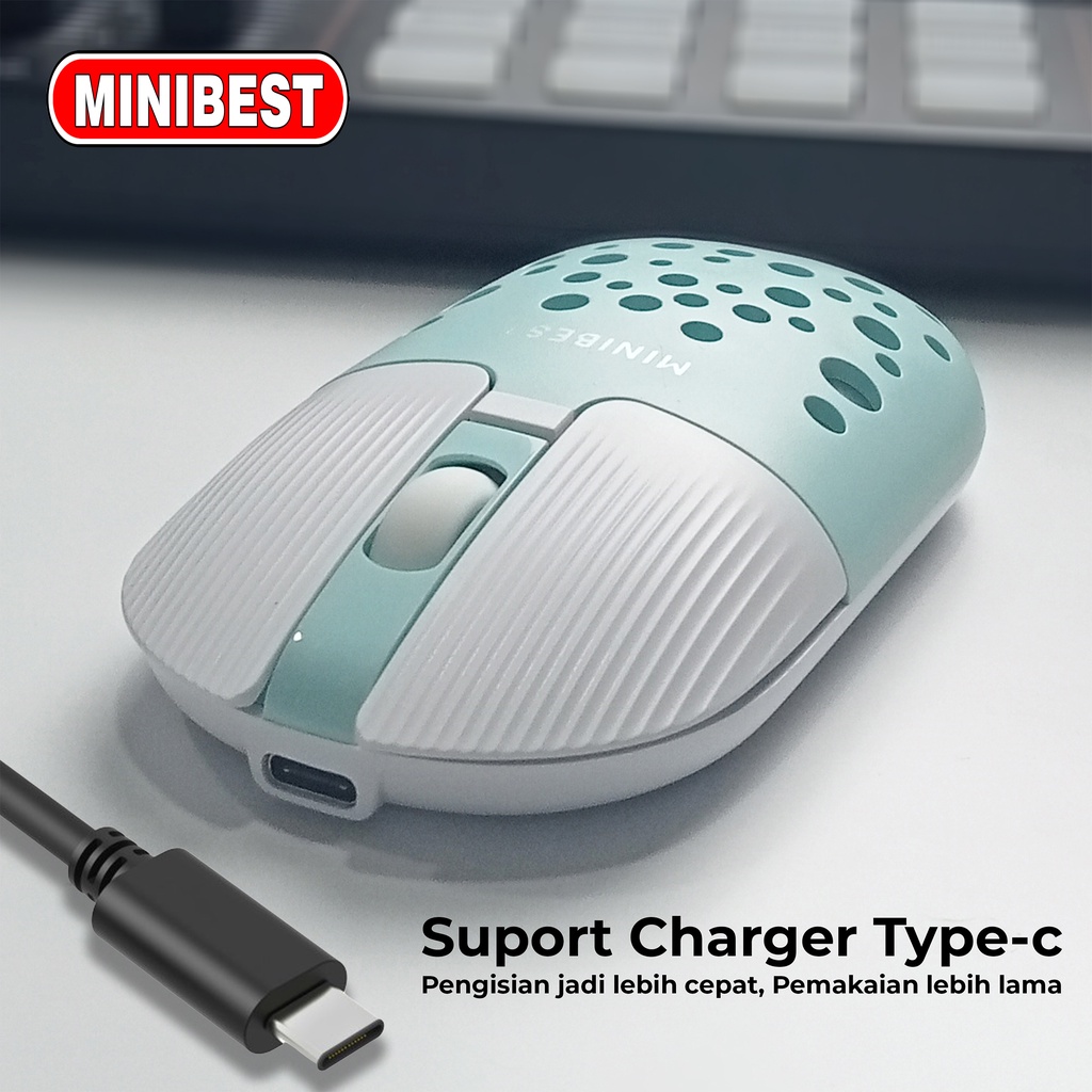 [MB] MN-B398 Tosca Mouse Wireless Bluetooth 1600DPI dengan Receiver USB untuk PC Laptop