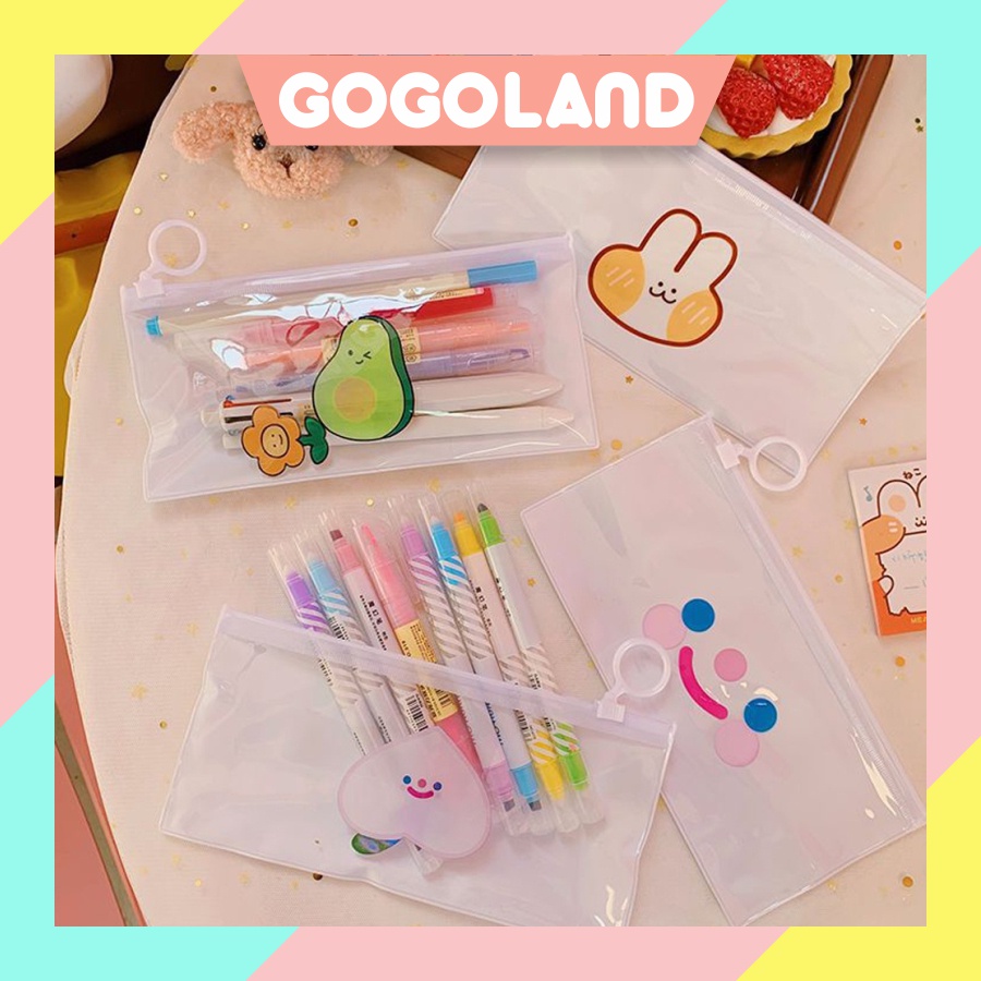 

⭐Gogoland⭐ Tempat Pensil Transparan Zip Tempat Kosmetik Zip R444 R799