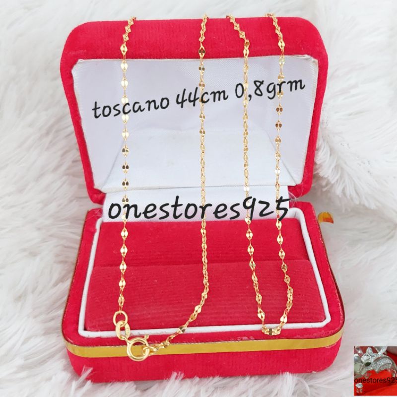 Kalung Toscano Perak 925 Silver Asli Lapis Emas Kuning