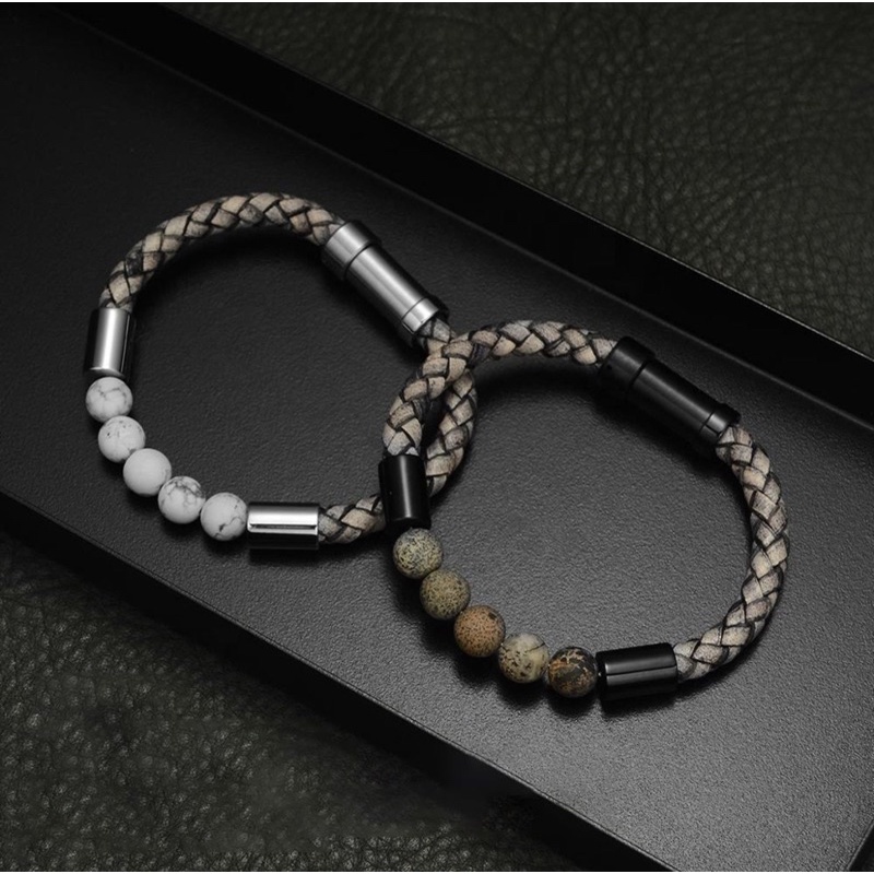 LUCAN - Gelang Pria Gelang Kulit Pria Premium Leather Gelang Couple Kaze Series by Lucan