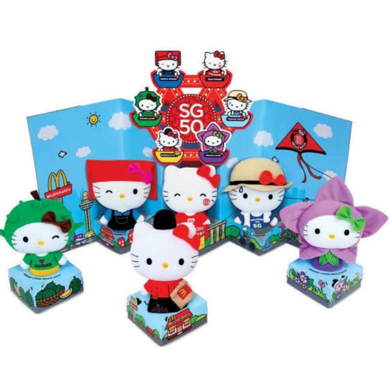 Boneka complete set happy meal Hello Kitty SG 50 mc donalds new dan preloved