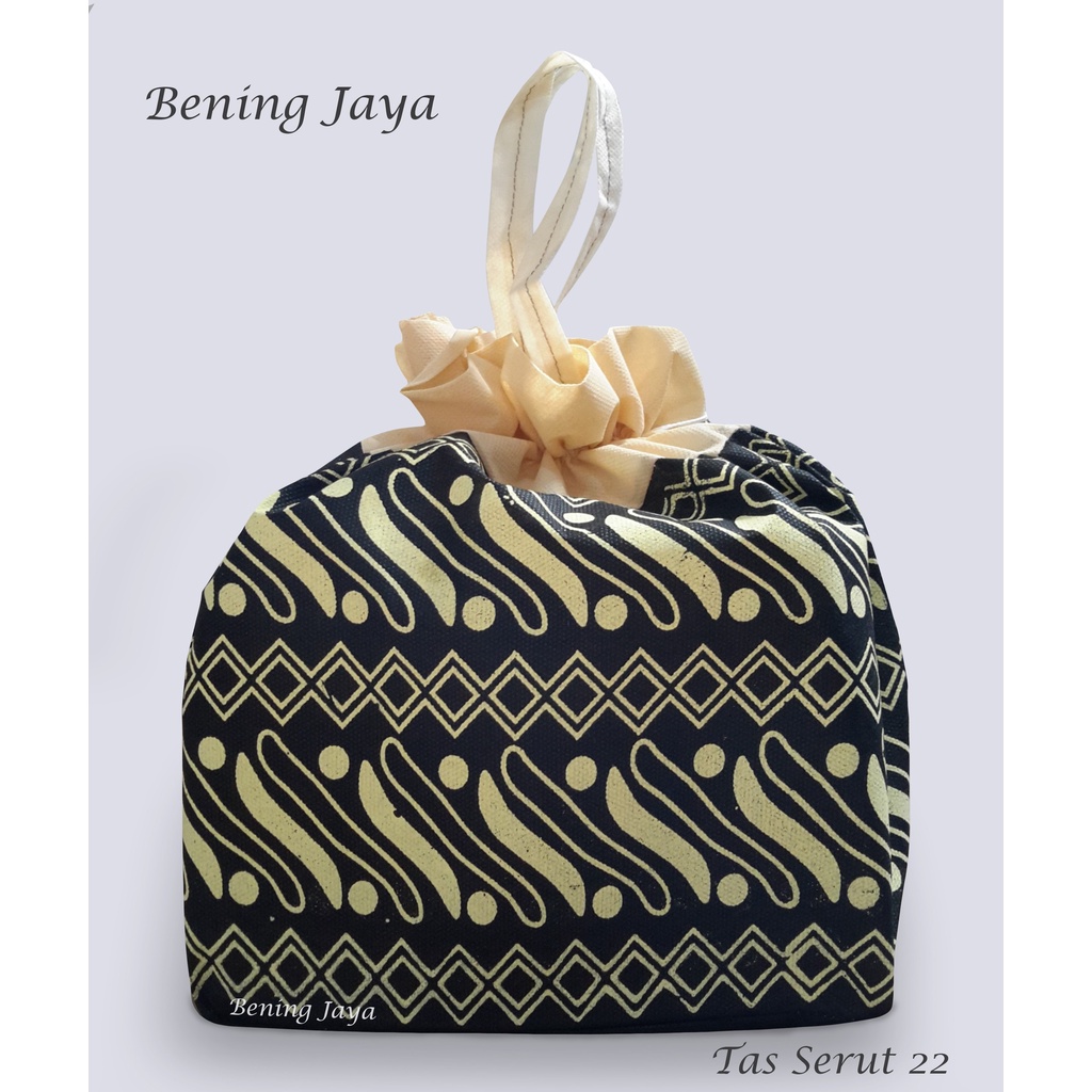 

Tas Hajatan Goodie Bag Serut 22 Batik SFM Cream Hitam