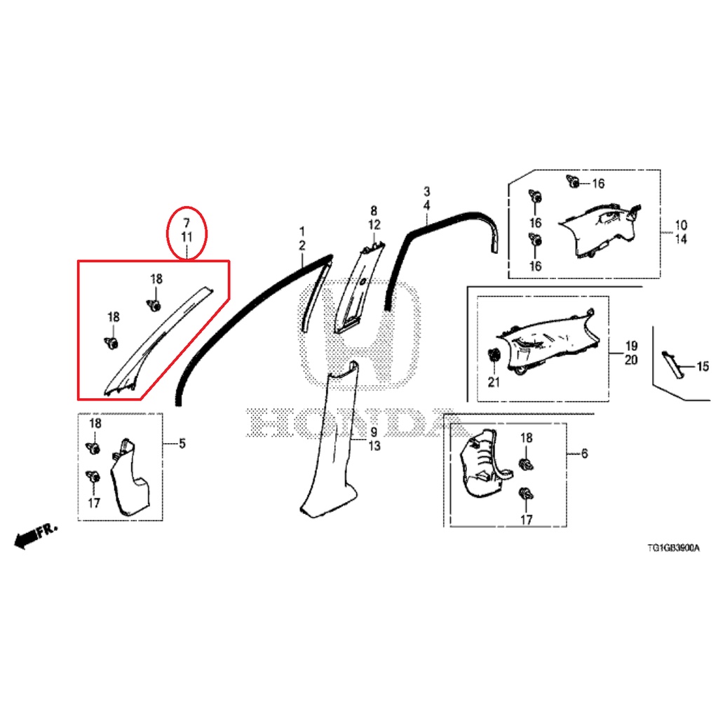 Garnish Pilar Depan  BRIO SATYA & MOBILIO 2017-2022