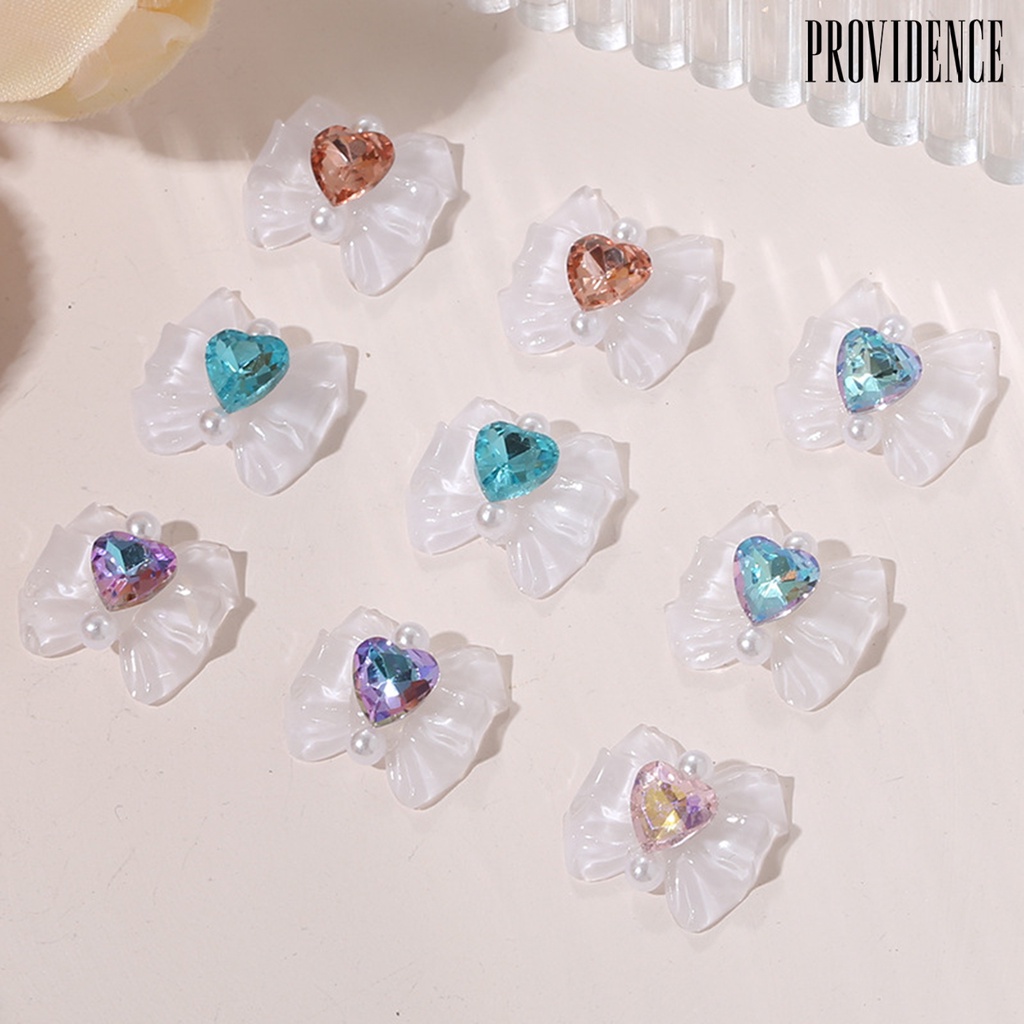 10pcs Stiker Kuku 3D Bahan Resin Aksen Mutiara Imitasi Bentuk Hati