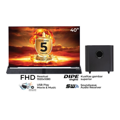 Polytron LED Digital TV Cinemax Soundbar 40″ – PLD 40BV8958 LED Polytron 40 Inchi