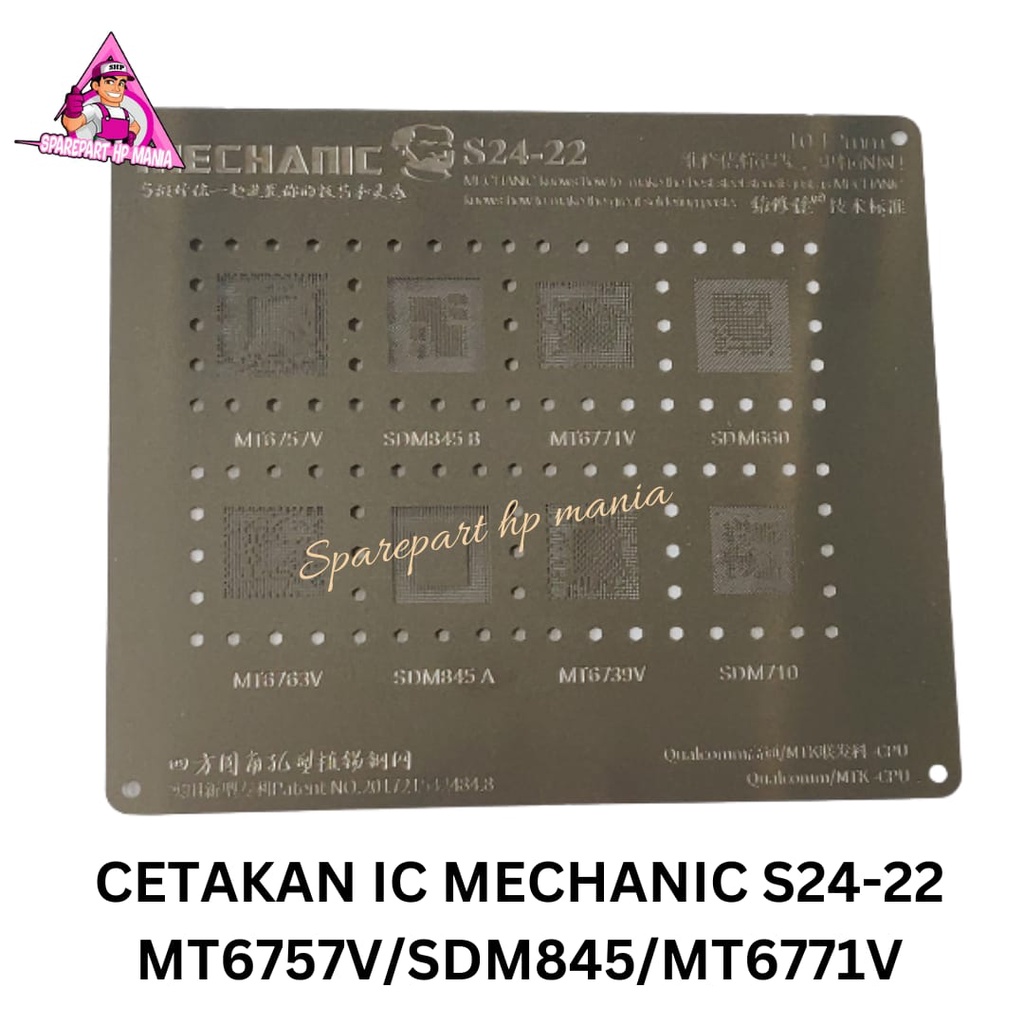 CETAKAN IC MECHANIC QUALCOMM MTK CPU S24-22 MT6757V SD845 ORIGINAL