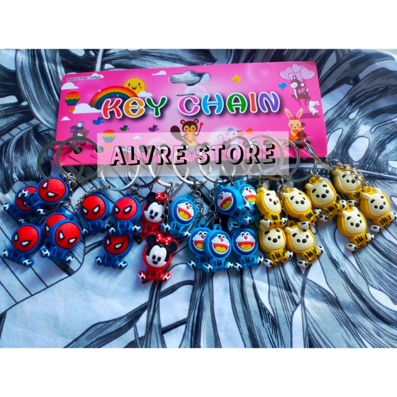 Gantungan Kunci Motif Spiderman Doraemon Unik Kualitas Import