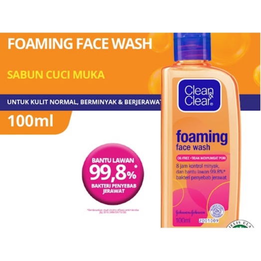 CLEAN &amp; CLEAR FOAMING FACE WASH