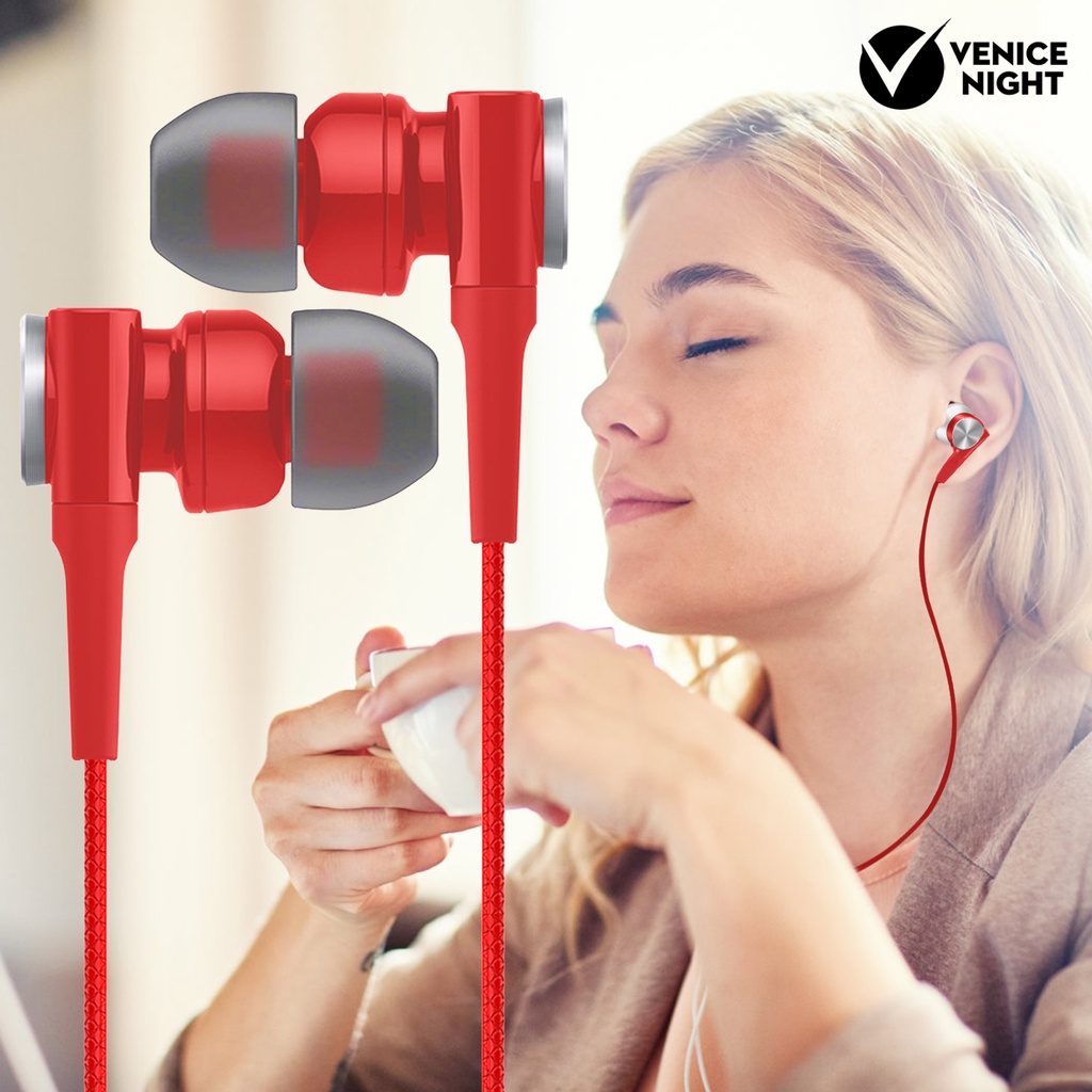 (VNEP) (Berkabel) HY-8 Earphone Universal Kuat Bass Dual Drive 3.5mm In-Ear Sport Gaming Earbud dengan Mic untuk Ponsel