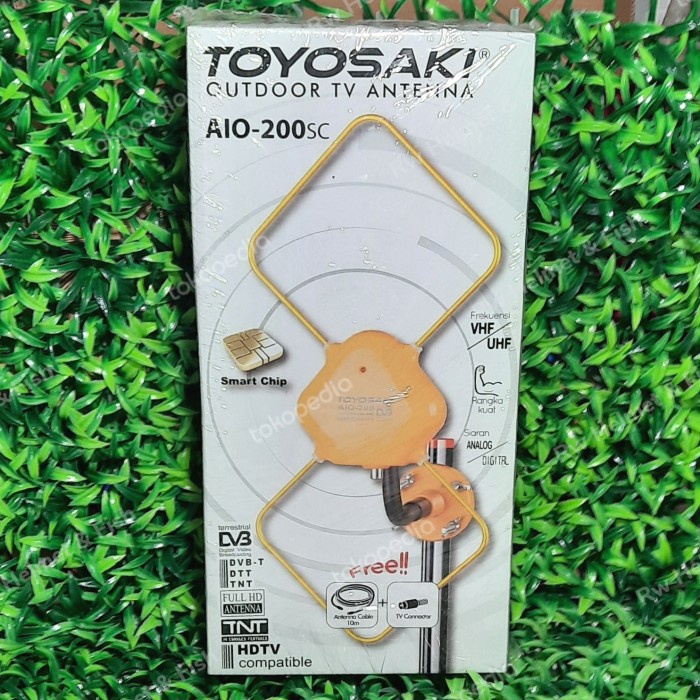ANTENA TV DIGITAL Antena Tv Digital Outdoor Toyosaki AIO-200 SC otomatis flat super jernih stb set t