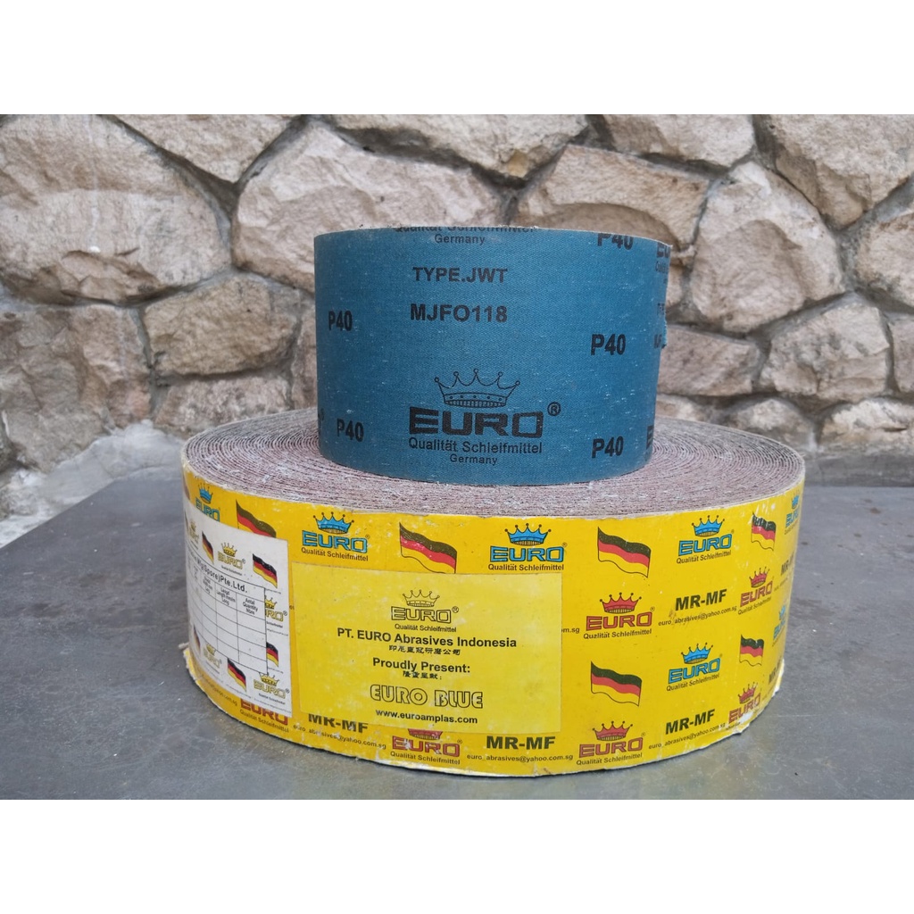 EURO Amplas Roll Gulung BLUE Grit Grade 40 s/d 400 | AMPLAS KAYU MURAH | AMPLAS BESI MURAH