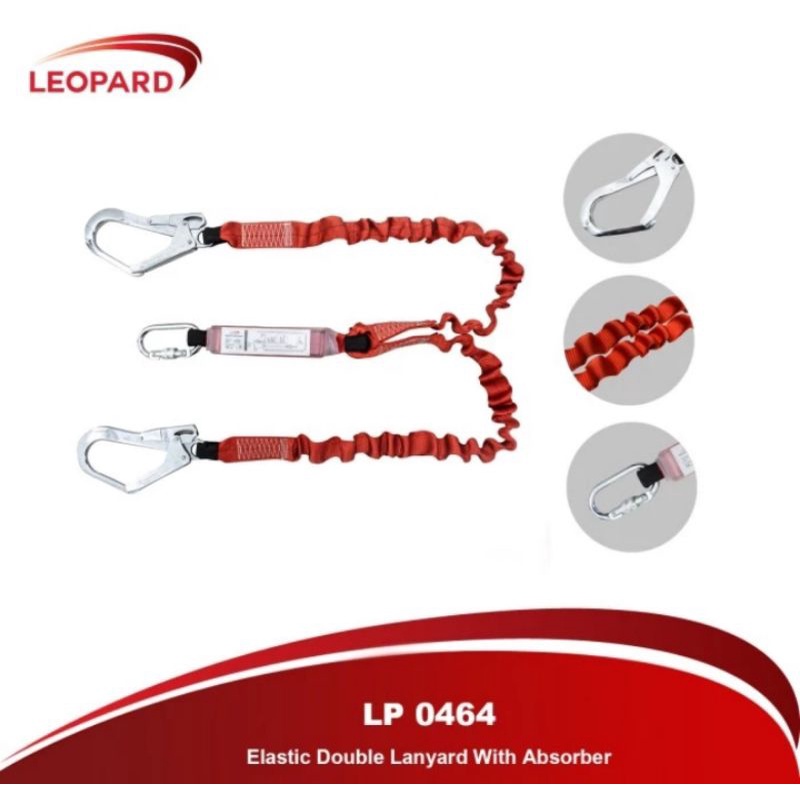 

DOUBLE LANYARD WITH ABSORBER LEOPARD LP 0464 ORIGINAL