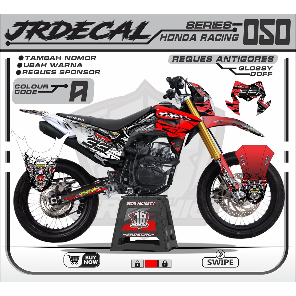(BISA COD) DECAL STIKER CRF 150L KEREN TERBARU - STIKER CRF SUPERMOTO - DECAL CRF 150L SUPERMOTO HIT