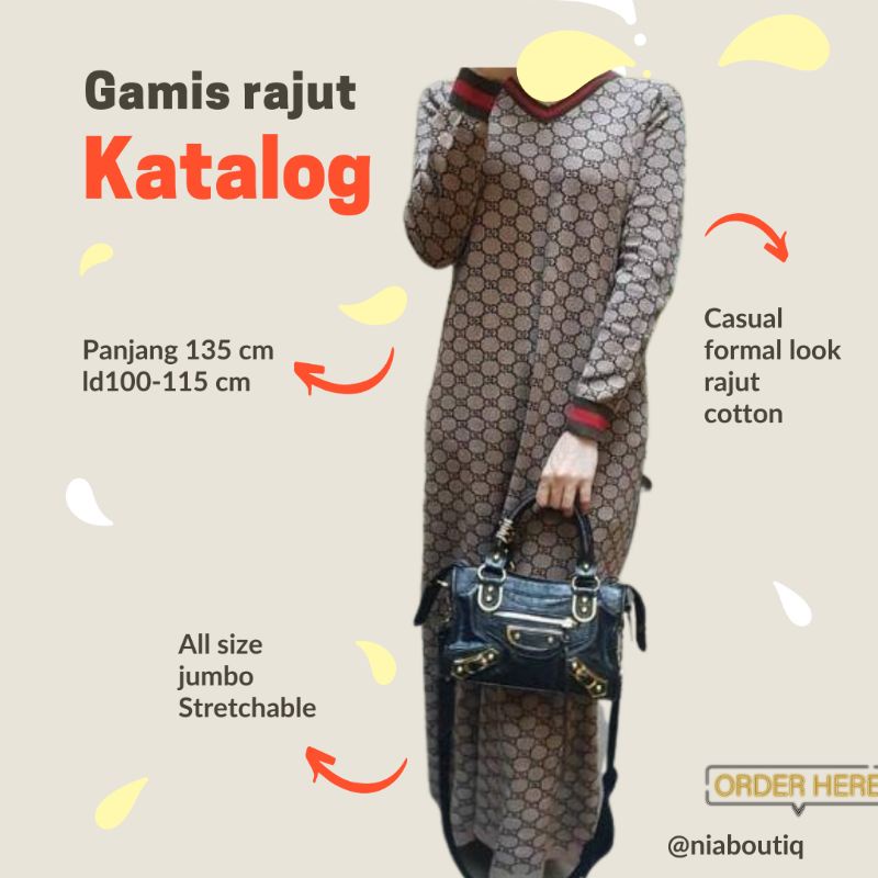 Nia boutiq gamis rajut wanita long dress maxy jumbo - coklat