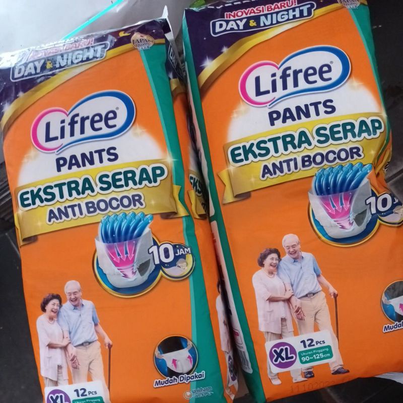 Lifree celana ekstra serap XL12 / Lifree celana extra serap XL 12 popok dewasa