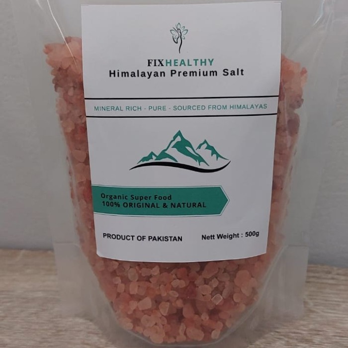 

(ASLI)garam himalaya fixhealthy 500gr/pink salt original-halus-kasar