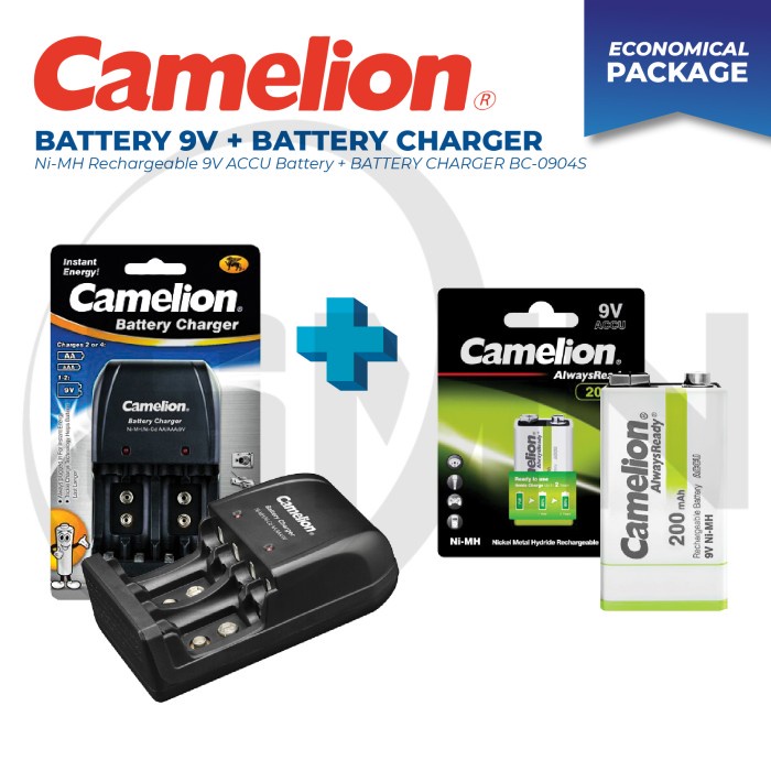 Paket Camelion Charger + Battery Kotak 9V