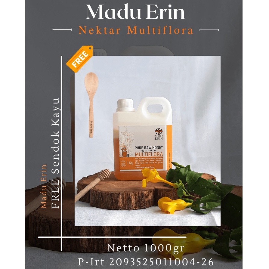 

Madu Asli 1kg Nektar Bunga, terbukti uji Lab standar SNI | Madu Erin