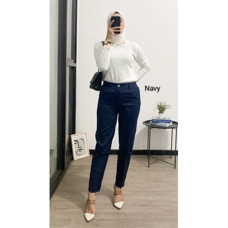 CELANA WANITA BAGGY PANTS PREMIUM / BROKEN WHITE,PUTIH,HITAM