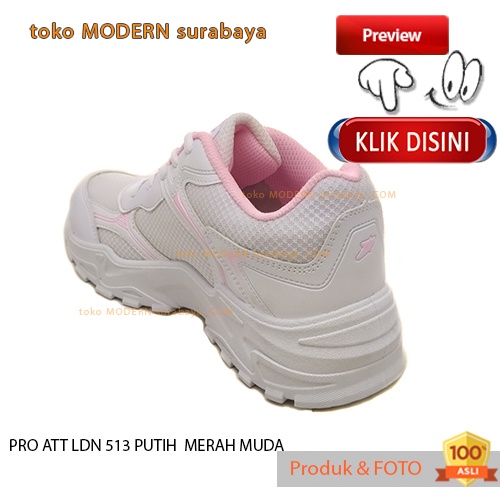 Sepatu wanita olahraga sneakers kets PRO ATT LDN 513 PUTIH MERAH MUDA