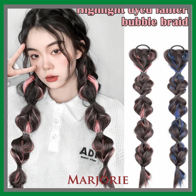 Ekor Kuda Poni Ganda Tinggi Wanita  Sorot Lantern Puff  Kepang Twist  Kepang Wig Tali-MJD