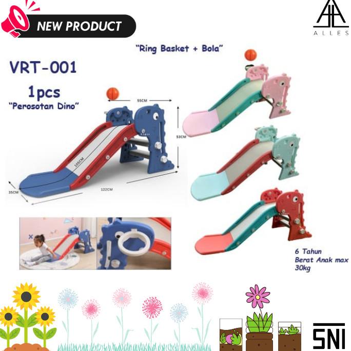 Mainan Anak Perosotan Dino Ring Basket + Bola VRT- 001 stock ada