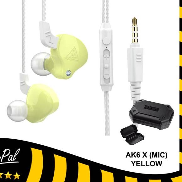 QKZ AK6 X (MIC) Original Headset Earphone Bass - YELLOW