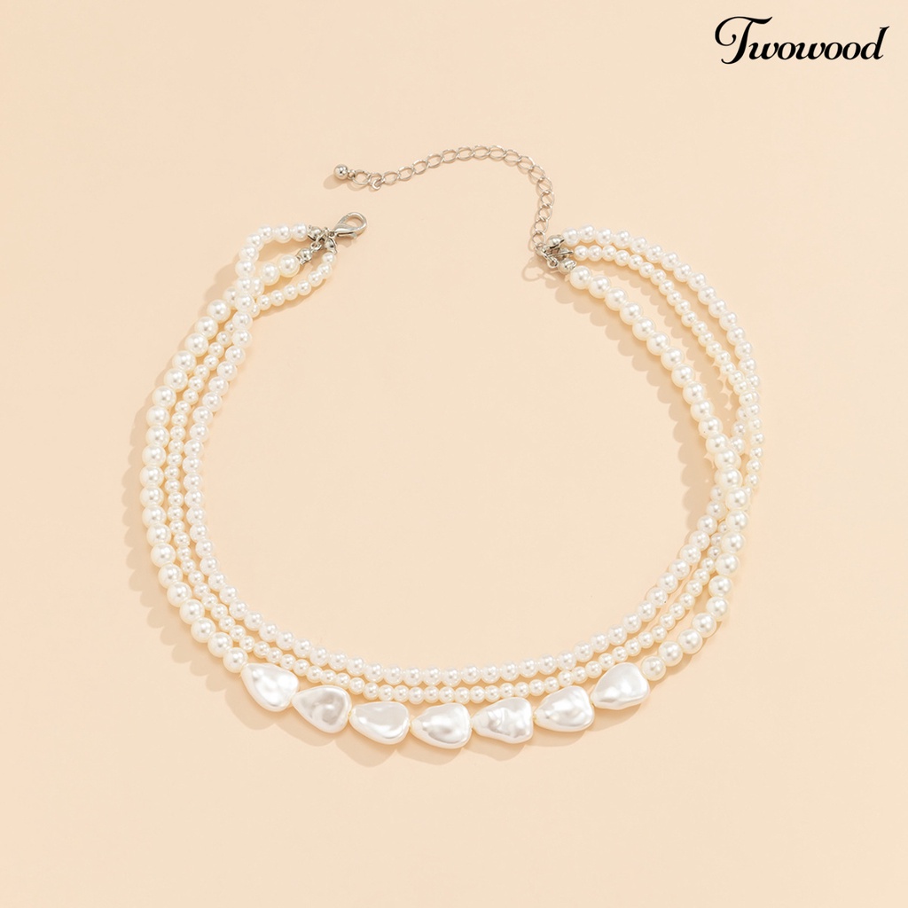 Kalung Choker Multilayer Aksen Mutiara Imitasi Gaya Vintage Untuk Wanita