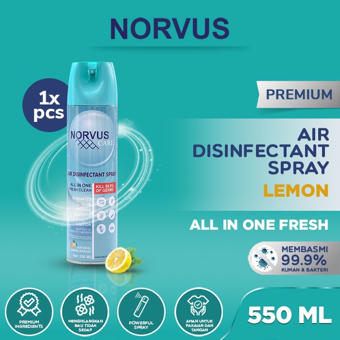 NORVUS - Natural Lemon 550ml Air Disinfectant Spray Aerosol