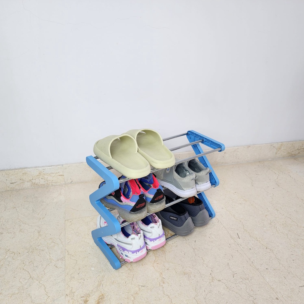 (750GR) SHENAR RAK SEPATU ZIGZAG  / TRIO Z SHAPE RAK SEPATU / RAK SEPATU MINIMALIS / RAK SEPATU TINGKAT / RAK SEPATU MURAH