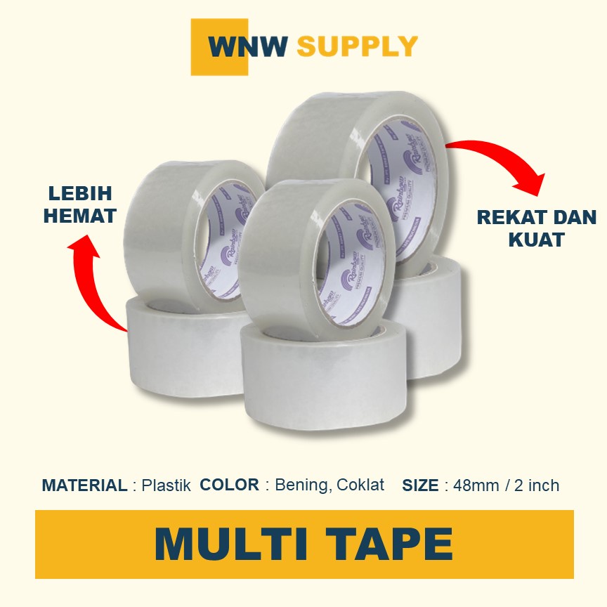 

Isolasi Lakban Isolatip Bening Coklat Besar Super Rekat 48mm 2 inch Rainbow Tape